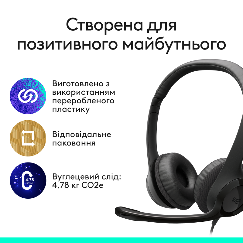 Компьютерная гарнитура Logitech H390 USB-C Black (981-001576)