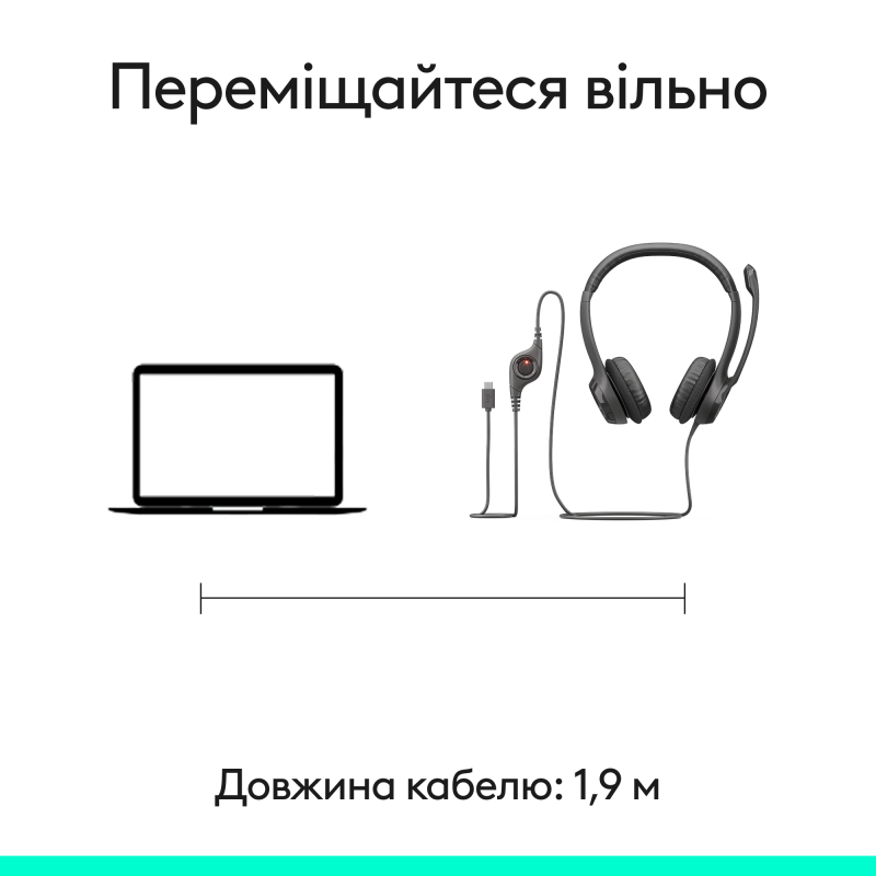 Компьютерная гарнитура Logitech H390 USB-C Black (981-001576)