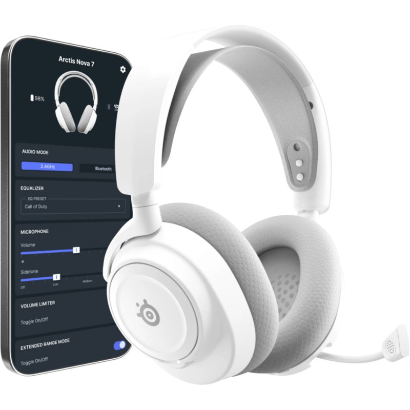 Комп'ютерна гарнітура SteelSeries Arctis Nova 7P Wireless Gen 2 White (61745)
