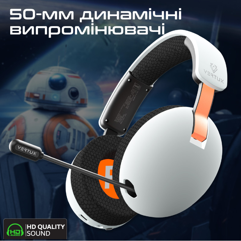 Компьютерная гарнитура Vertux BB-8 White