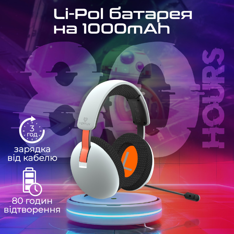 Компьютерная гарнитура Vertux BB-8 White