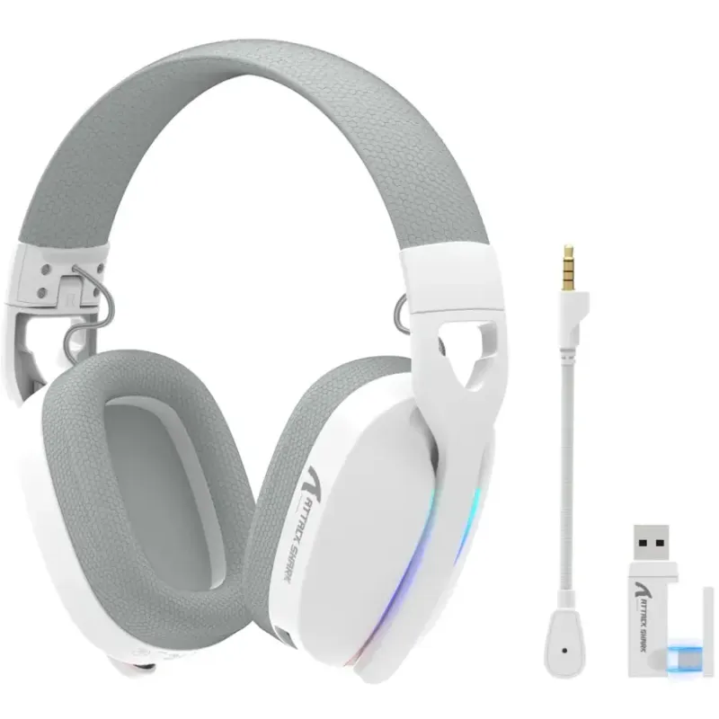 Компьютерная гарнитура Attack Shark L90 Wireless,2.4GHz/Bluetooth/3.5mm PS4/PS5/Switch/Xbox/Mac/PC White (L90W_AS)