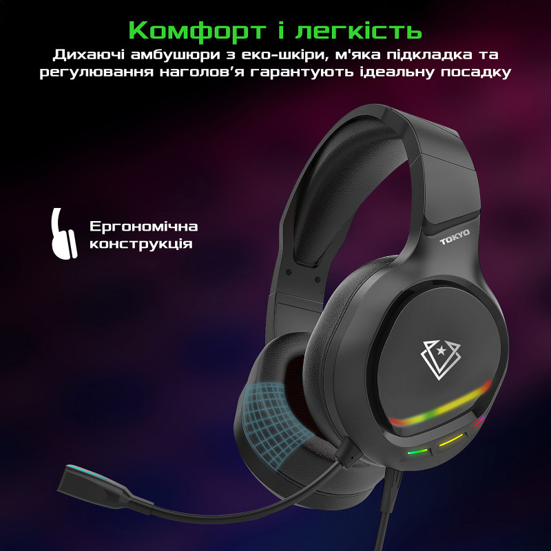 Компьютерная гарнитура Vertux Tokyo Black (tokyo.black)
