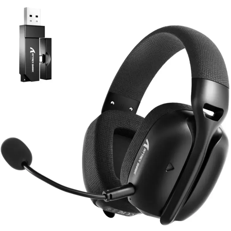 Компьютерная гарнитура Attack Shark L80PRO Wireless, 2.4GHz/Bluetooth/3.5mm Black (L80PROB_AS)