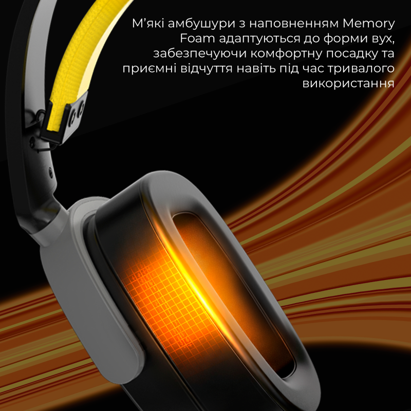 Комп'ютерна гарнітура Ajazz AHM09 MAX Black Gray Yellow (AHM09-MAX-BGY)