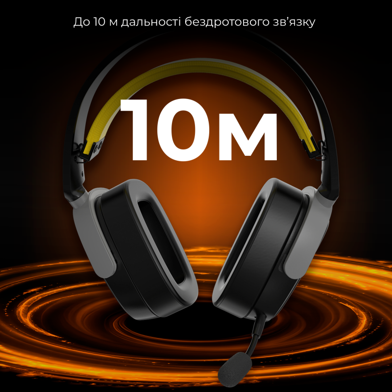 Комп'ютерна гарнітура Ajazz AHM09 MAX Black Gray Yellow (AHM09-MAX-BGY)