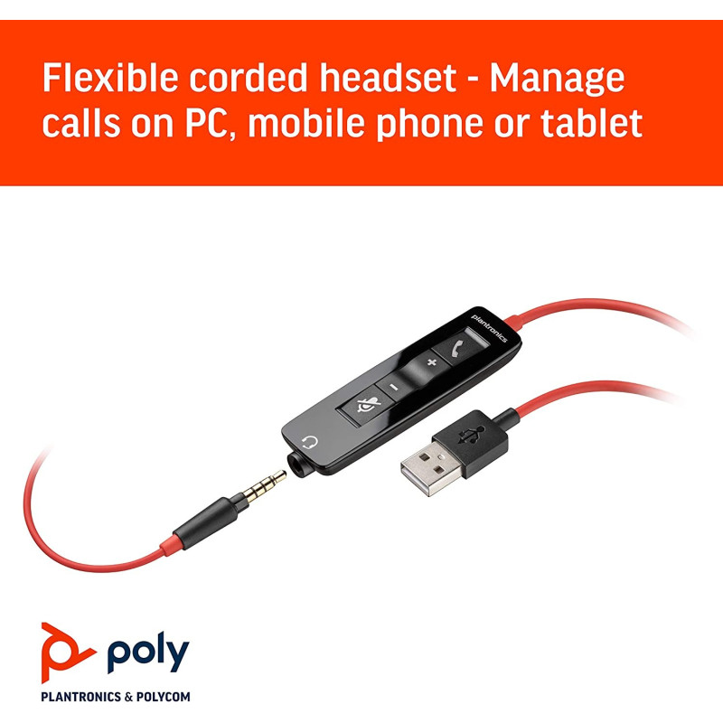 Комп'ютерна гарнітура POLY BlackWire 5210 Black (8X230AA)