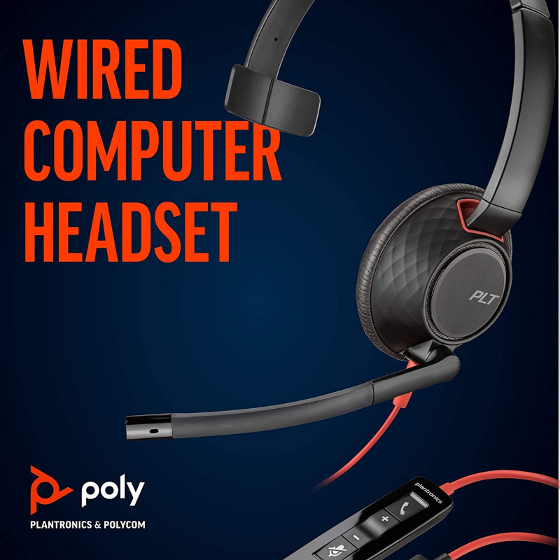 Компьютерная гарнитура POLY BlackWire 5210 USB-A HS Mono (80R98AA)