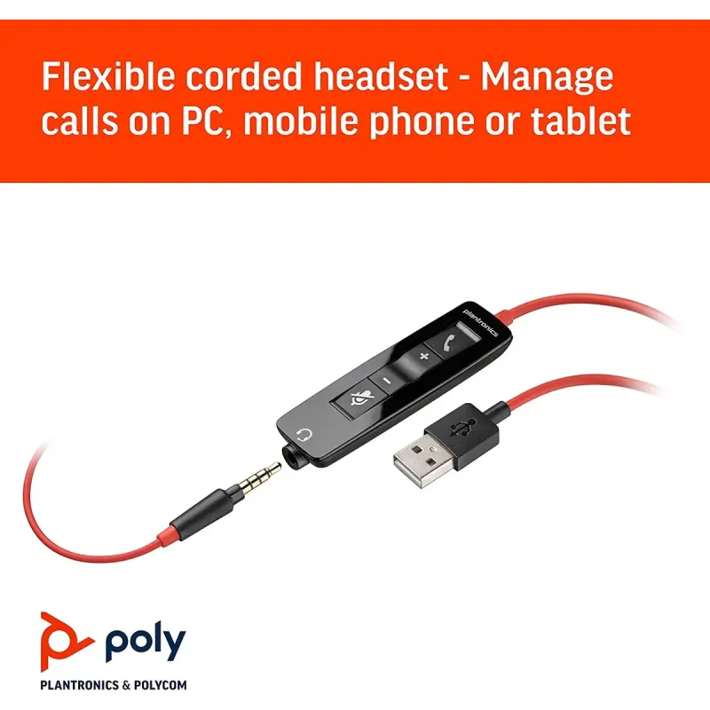 Компьютерная гарнитура POLY BlackWire 5210 USB-A HS Mono (80R98AA)