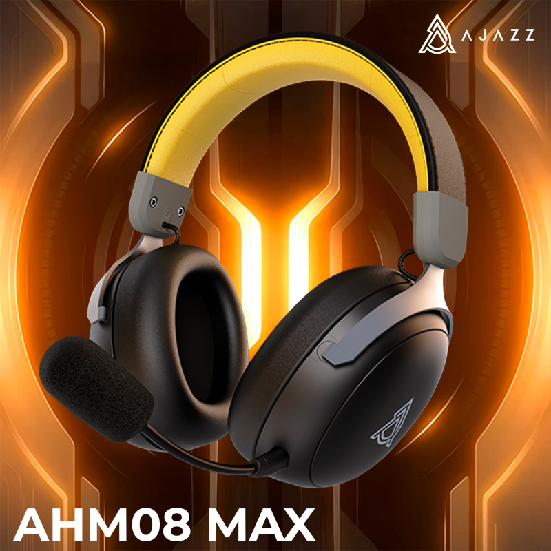 Комп'ютерна гарнітура Ajazz AHM08 MAX Black Gray Yellow (AHM08-MAX-BGY)