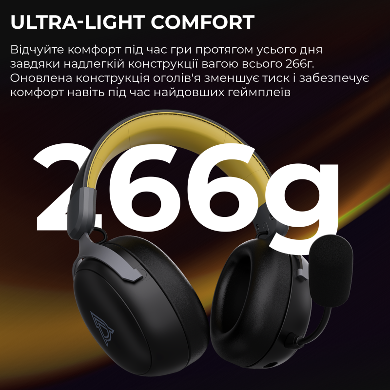 Комп'ютерна гарнітура Ajazz AHM08 MAX Black Gray Yellow (AHM08-MAX-BGY)