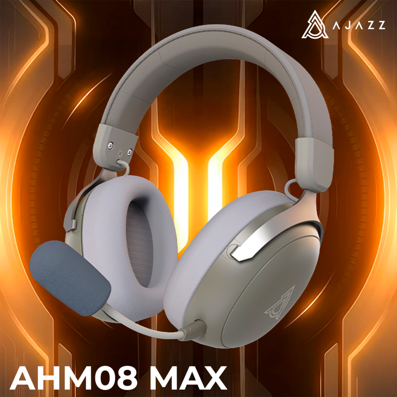 Комп'ютерна гарнітура Ajazz AHM08 MAX Gray White (AHM08-MAX-GW)