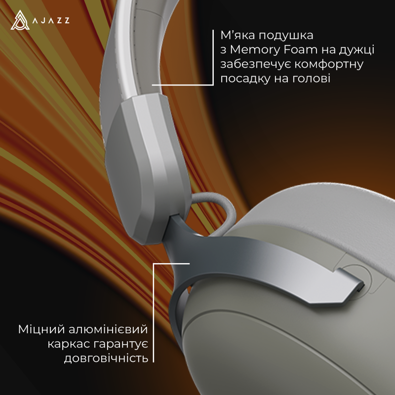 Комп'ютерна гарнітура Ajazz AHM08 MAX Gray White (AHM08-MAX-GW)