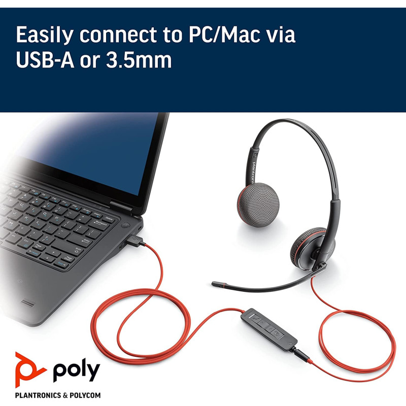 Компьютерная гарнитура POLY BlackWire C3325-M Black (8X222AA)