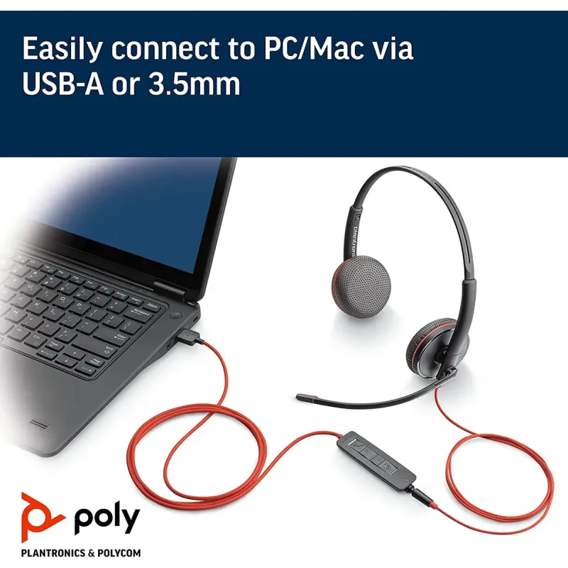 Компьютерная гарнитура POLY BlackWire C3325-M Black (8X222AA)