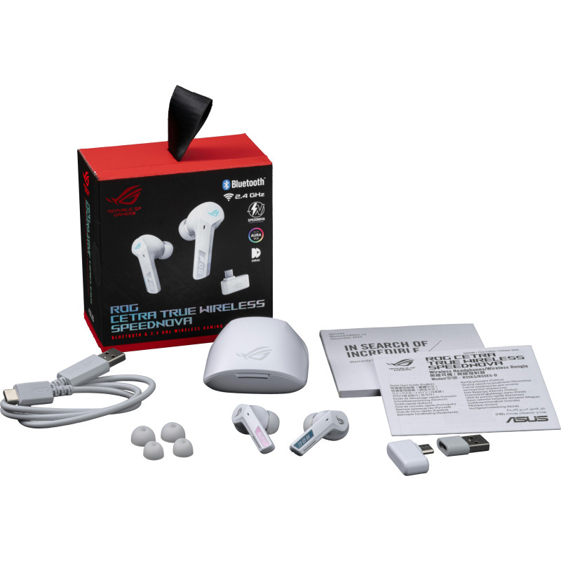 Компьютерная гарнитура ASUS ROG Cetra True Wireless SpeedNova Moonlight White (90YH03Y0-BTUA10)