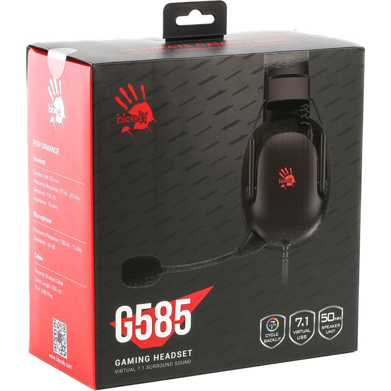 Комп'ютерна гарнітура Bloody G585 (Black)