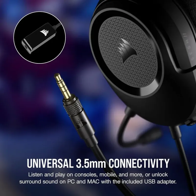 Компьютерная гарнитура Corsair HS35 SURROUND v2 Black (CA-9011386)