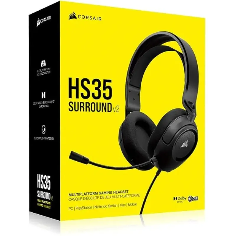 Компьютерная гарнитура Corsair HS35 SURROUND v2 Black (CA-9011386)