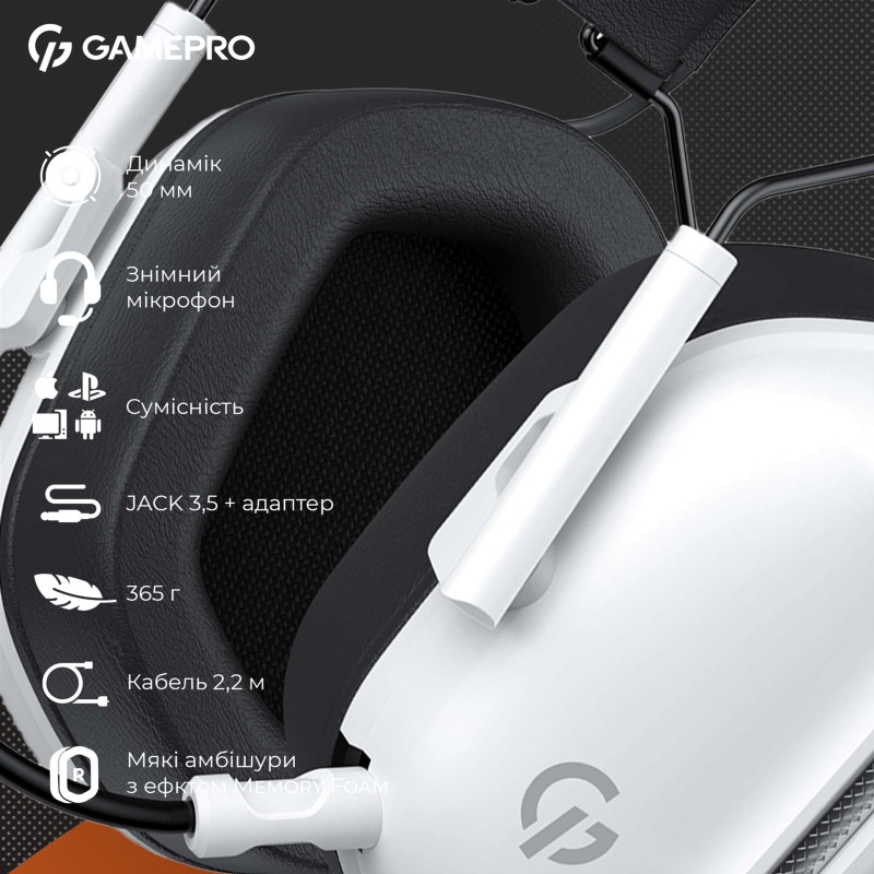 GamePro Genesis Hunter White (HS1350W)