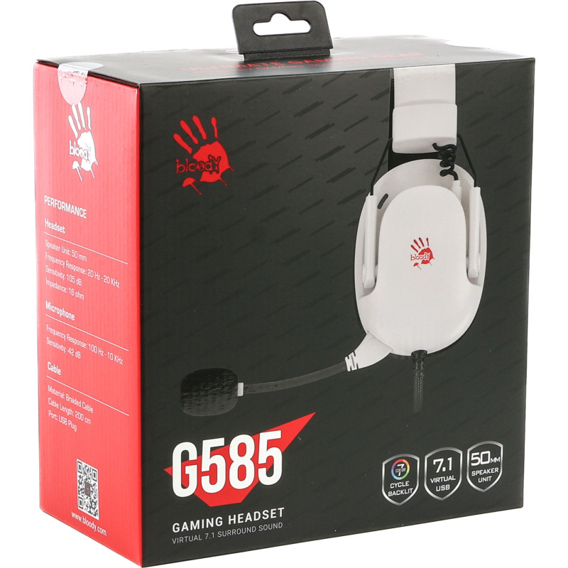 Компьютерная гарнитура Bloody G585 (White)