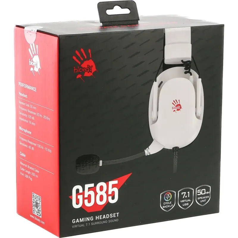 Комп'ютерна гарнітура Bloody G585 (White)