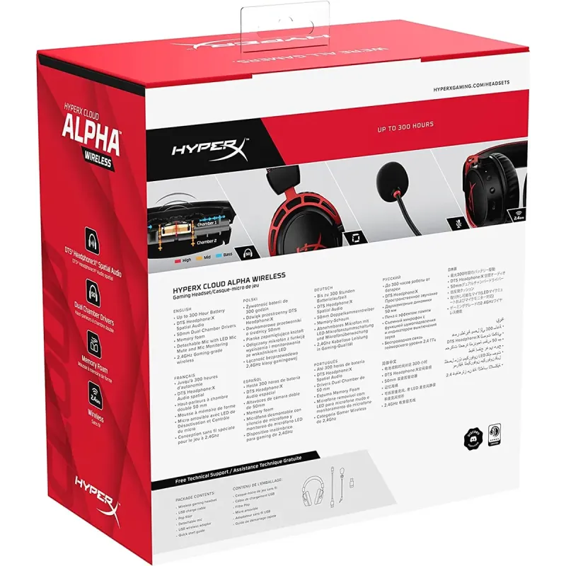 Комп'ютерна гарнітура HyperX Cloud Alpha Wireless Black (4P5D4AA)