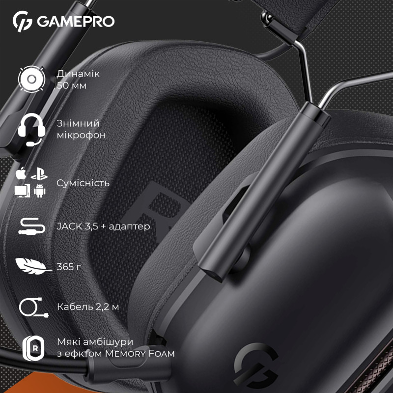 GamePro Genesis Hunter Black (HS1350B)