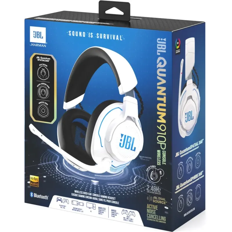 Комп'ютерна гарнітура JBL Quantum 910P Console Wireless (JBLQ910PWLWHTBLU)