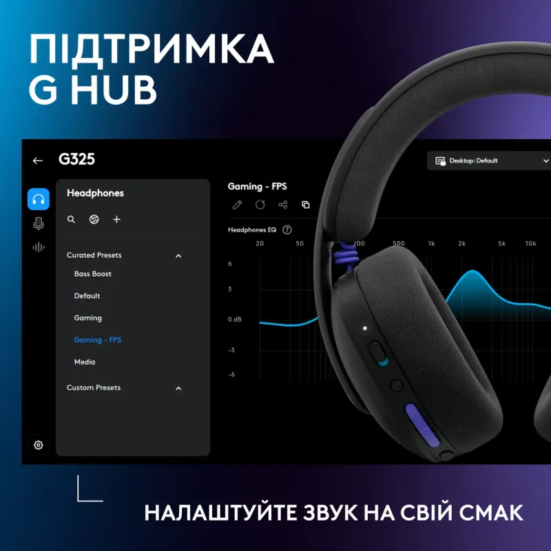 Комп'ютерна гарнітура Logitech G325 Lightspeed Wireless Black (981-001524)