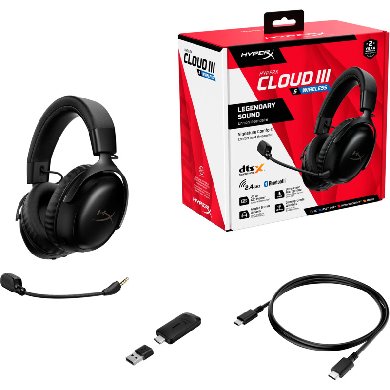 Компьютерная гарнитура HyperX Cloud III S Wireless Black (A59YZAA)