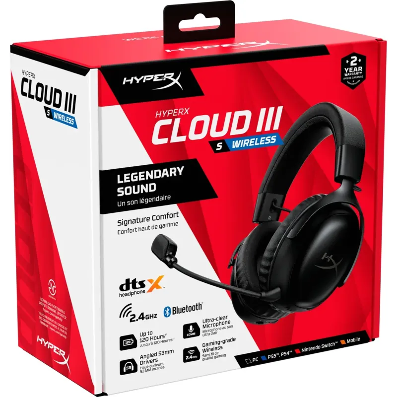 Комп'ютерна гарнітура HyperX Cloud III S Wireless Black (A59YZAA)