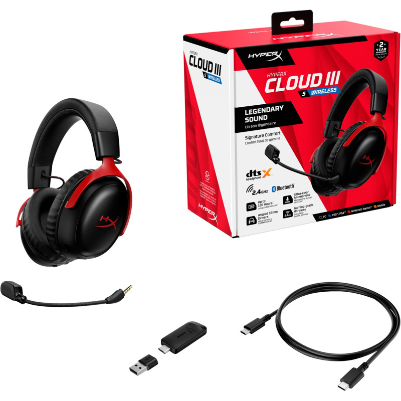 Компьютерная гарнитура HyperX Cloud III S Wireless Black-Red (A59Z0AA)