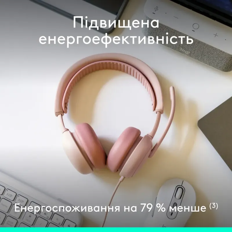 Комп'ютерна гарнітура Logitech Zone Wired 2 Rose (981-001620)