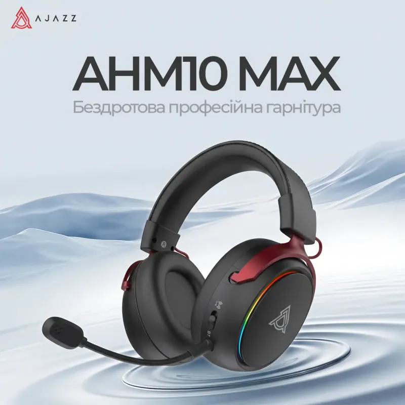 Компьютерная гарнитура Ajazz AHM10 Max Black (AHM10-MAX-B)