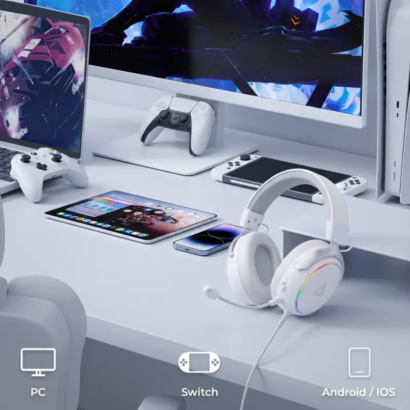Компьютерная гарнитура Ajazz AHM10 Max White (AHM10-MAX-W)
