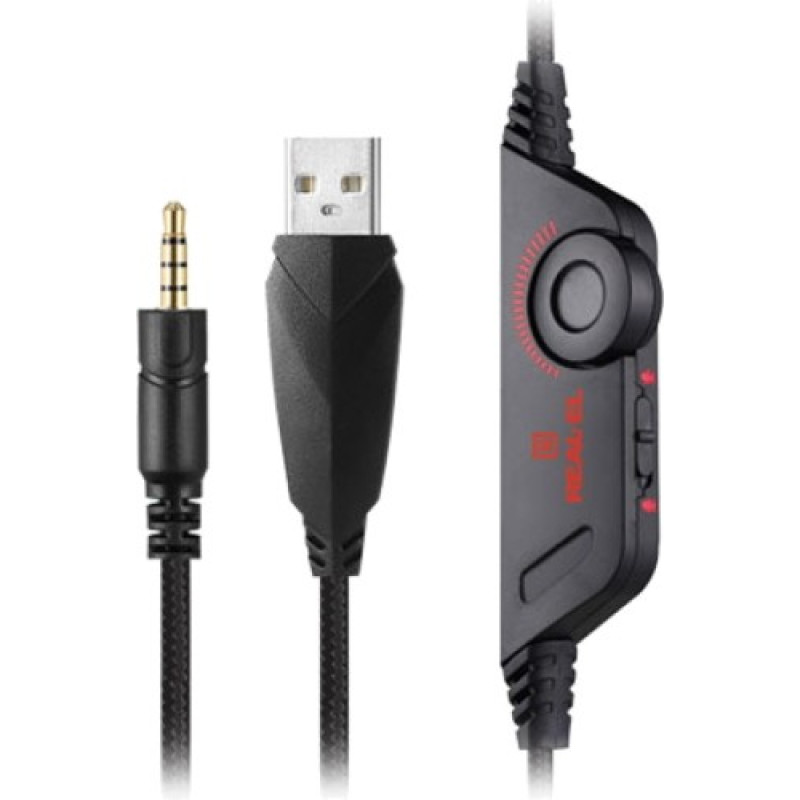 Компьютерная гарнитура REAL-EL GDX-7650 Black-red (EL124100043)