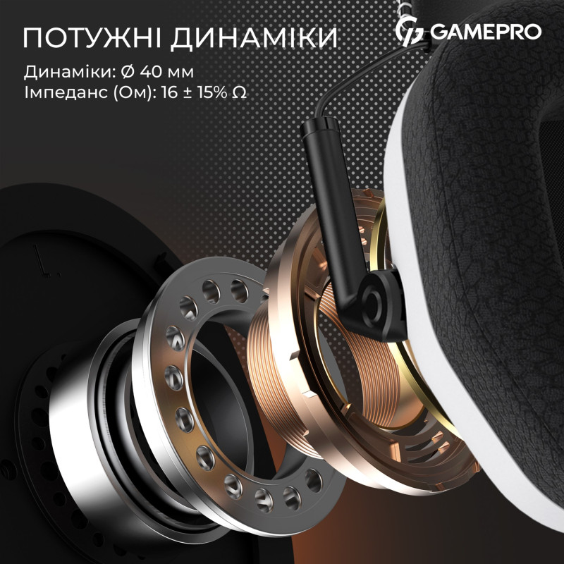 Комп'ютерна гарнітура GamePro Genesis Mercury White (HS120W)