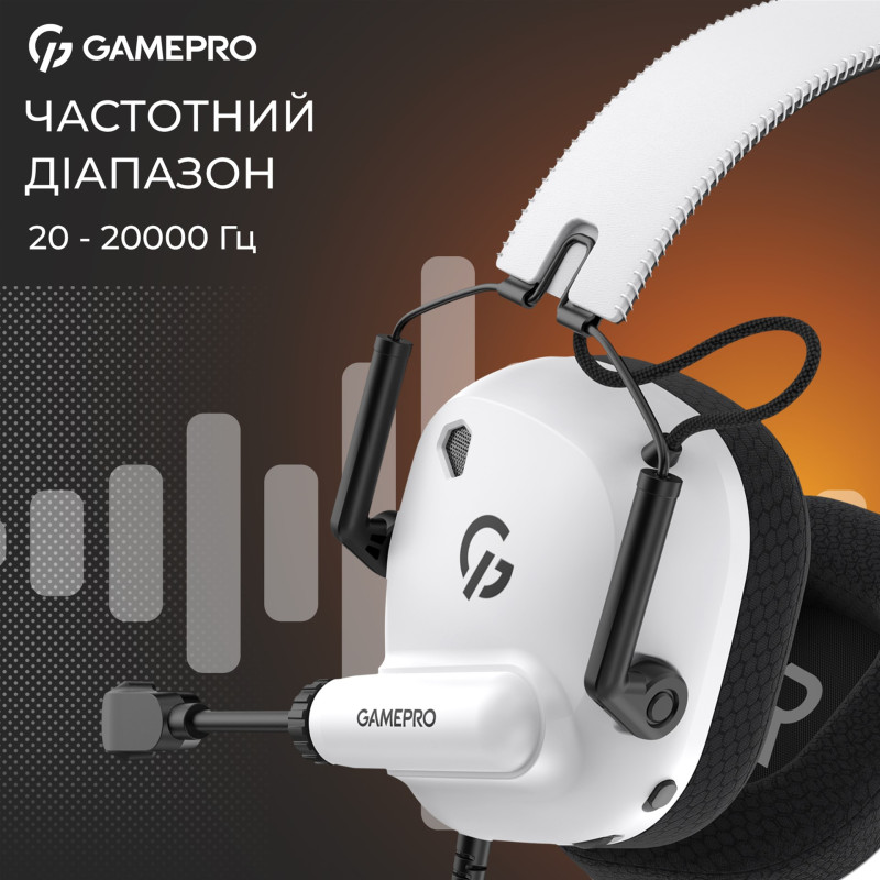 Комп'ютерна гарнітура GamePro Genesis Mercury White (HS120W)