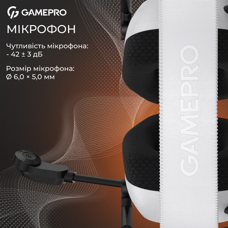 Комп'ютерна гарнітура GamePro Genesis Mercury White (HS120W)