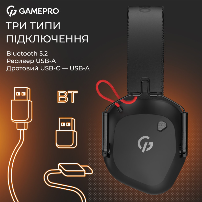 Комп'ютерна гарнітура GamePro Genesis Mercury Pro 3-Mode Black (HSW120B)