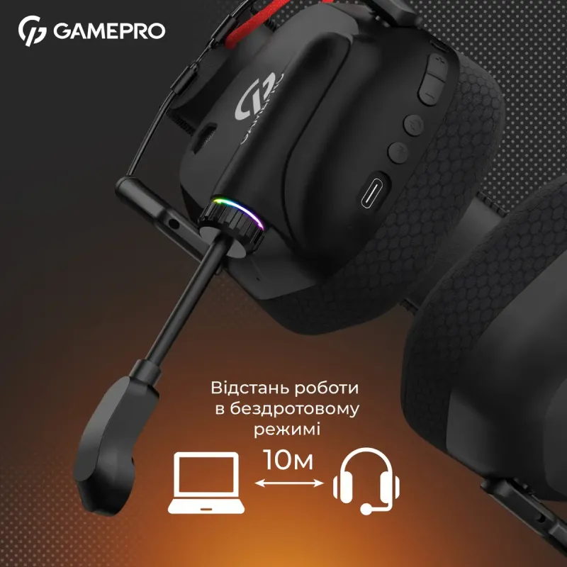 Компьютерная гарнитура GamePro Genesis Mercury Pro 3-Mode Black (HSW120B)