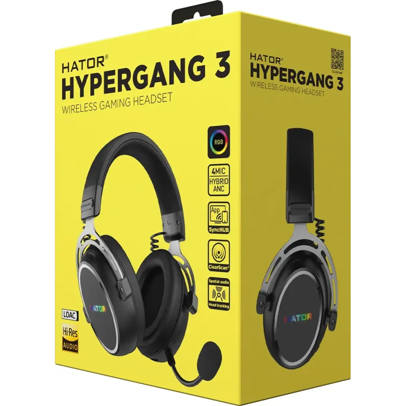 Компьютерная гарнитура HATOR Hypergang 3 Wireless Black (ESH55)