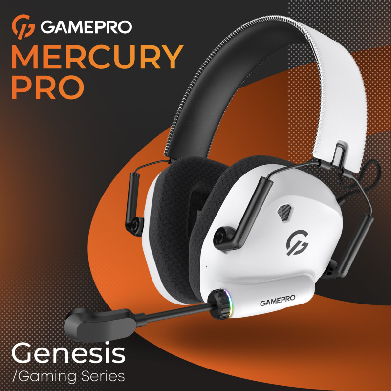 Комп'ютерна гарнітура GamePro Genesis Mercury Pro 3-Mode White (HSW120W)