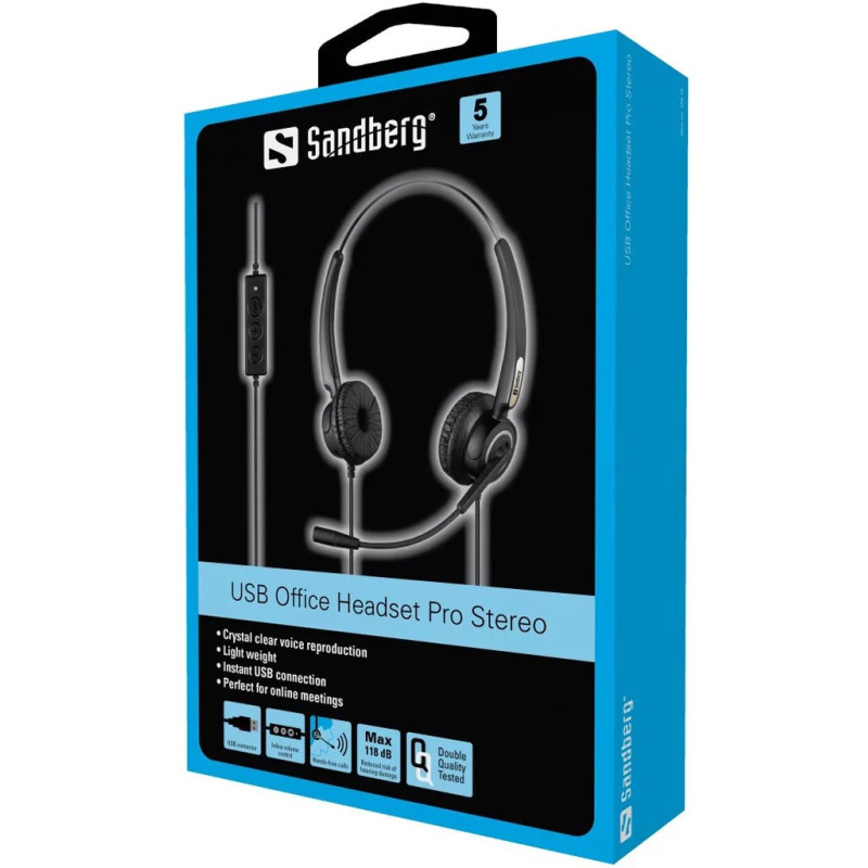 Sandberg USB Office Headset Pro Stereo Black (126-13)