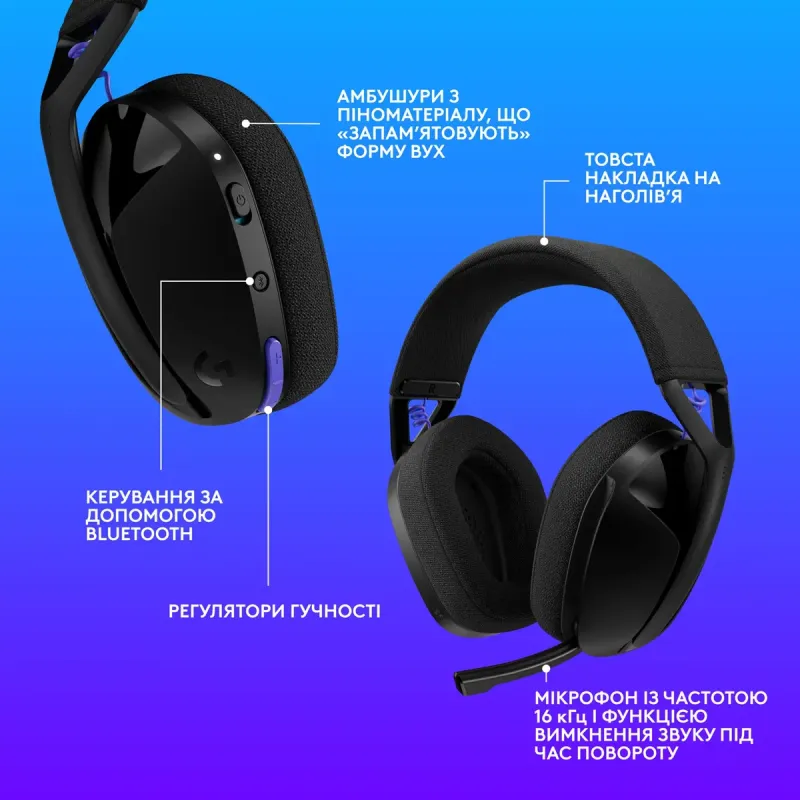 Комп'ютерна гарнітура Logitech G321 Lightspeed Wireless Black (981-001563)