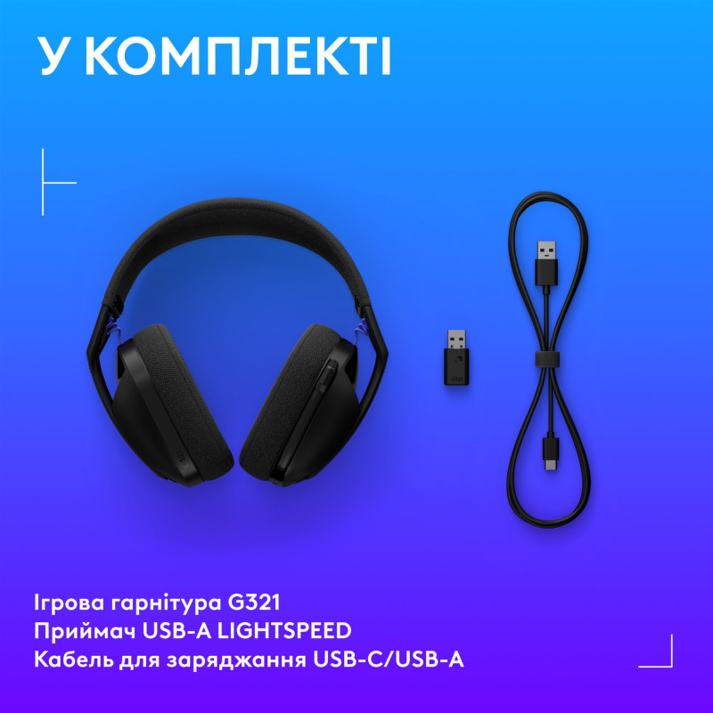 Компьютерная гарнитура Logitech G321 Lightspeed Wireless Black (981-001563)