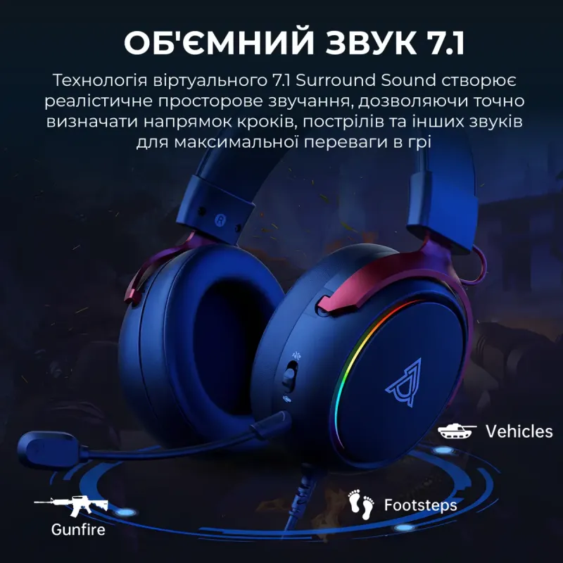 Компьютерная гарнитура Ajazz AHW10 Black (AHW10-B)
