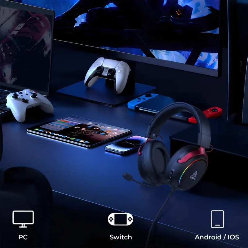 Компьютерная гарнитура Ajazz AHW10 Black (AHW10-B)