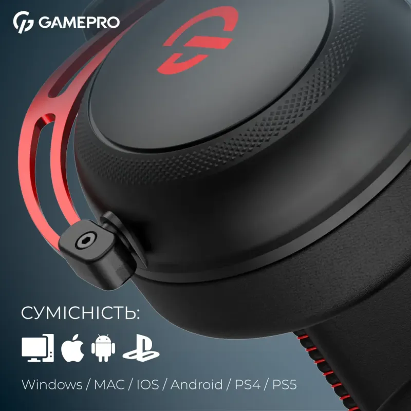 Комп'ютерна гарнітура GamePro Asgard Skald Origin Black/Red (HS850BR)